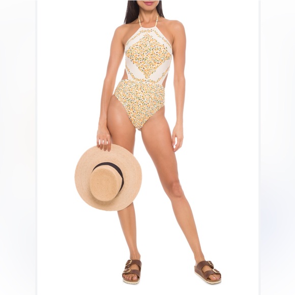 FARM Rio Other - FARM Rio Cashew Scarf One Piece Swimsuit, Off White, Medium